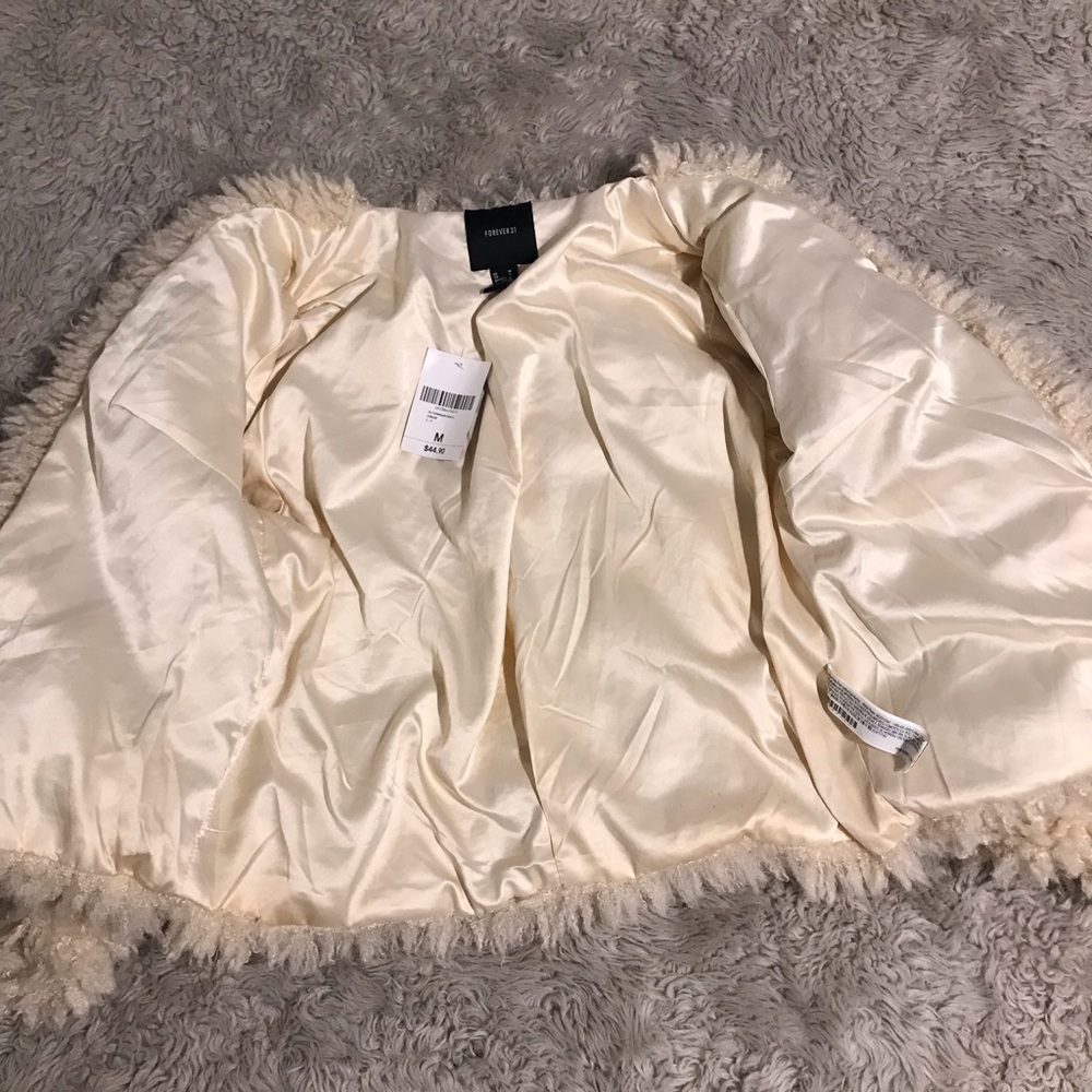 Forever 21 Cream Fuzzy Jacket - Picture 6 of 7